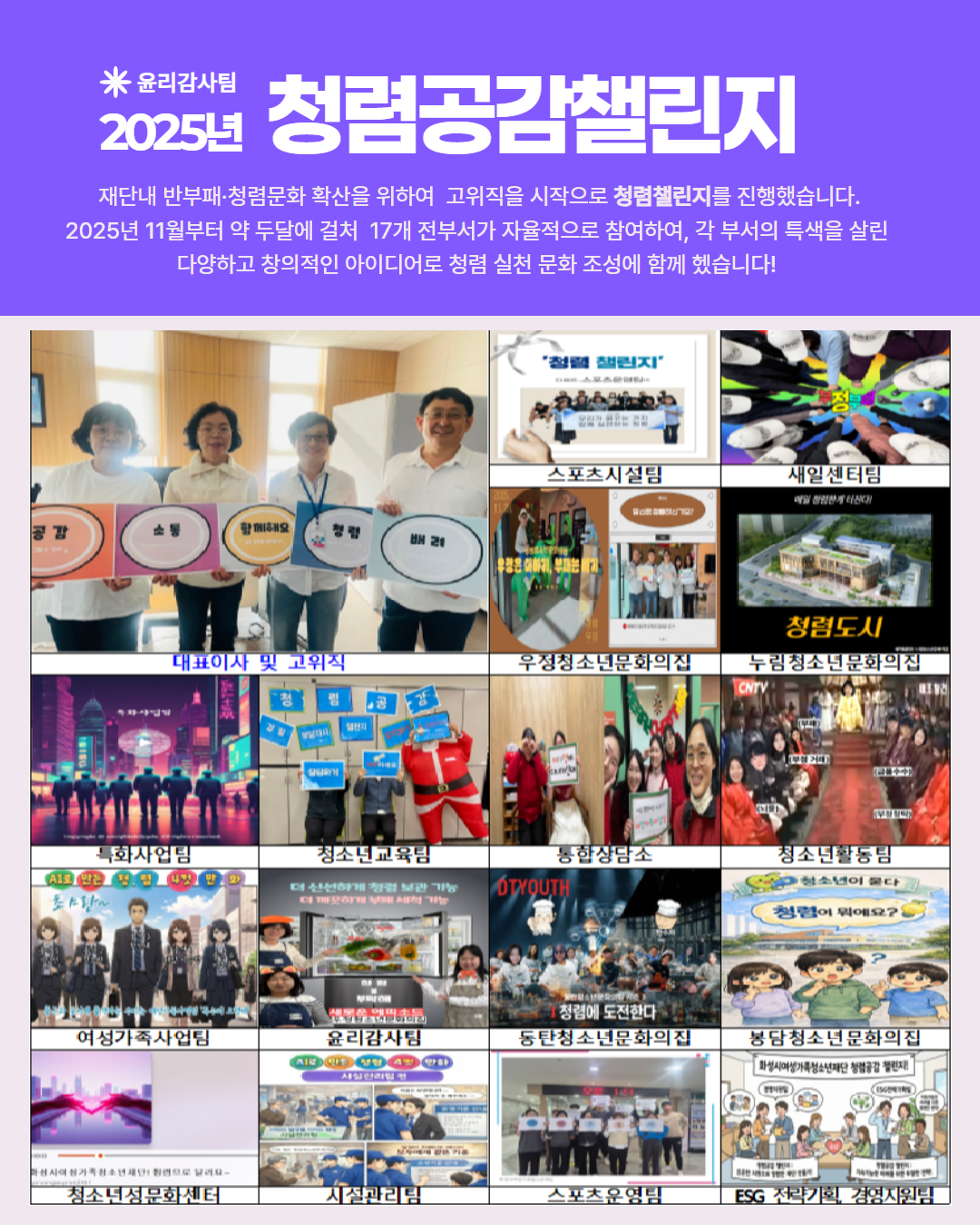 [윤리감사팀] 2025년 청렴챌린지, 두달의 기록